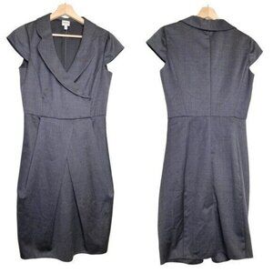 Giorgio Armani Collezioni Italy Wool Silk Blend Gray Cap Sleeve Dress Sz 8 $1049